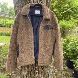 Tan fleece lined jacket. Size large.